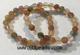 CGB4071 7.5 inches 8mm round mixed rutilated quartz beaded bracelets