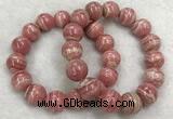 CGB4126 7.5 inches 13mm - 14mm round rhodochrosite beaded bracelets