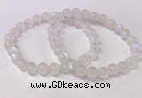 CGB4505 7.5 inches 7mm - 8mm round white moonstone beaded bracelets