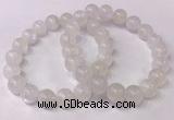 CGB4507 7.5 inches 10mm - 11mm round white moonstone beaded bracelets