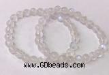 CGB4509 7.5 inches 7mm round white moonstone beaded bracelets