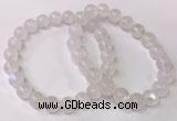 CGB4510 7.5 inches 8mm - 9mm round white moonstone beaded bracelets