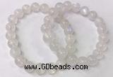 CGB4513 7.5 inches 10mm round white moonstone beaded bracelets