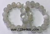 CGB4519 7.5 inches 14mm round white moonstone beaded bracelets