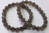 CGB4524 7.5 inches 8mm round grey moonstone beaded bracelets