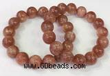 CGB4536 7.5 inches 14mm round golden sunstone beaded bracelets