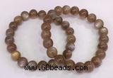 CGB4549 7.5 inches 9mm - 10mm round sunstone beaded bracelets