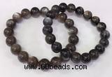 CGB4574 7.5 inches 11mm - 12mm round black sunstone beaded bracelets