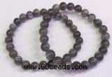 CGB4581 7.5 inches 7mm - 8mm round black sunstone beaded bracelets