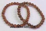 CGB4606 6mm - 7mm round golden rutilated quartz beaded bracelets