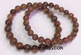 CGB4625 7mm - 8mm round red rutilated quartz beaded bracelets