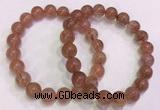 CGB4630 10mm - 11mm round red rutilated quartz beaded bracelets