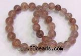 CGB4631 11mm - 12mm round red rutilated quartz beaded bracelets