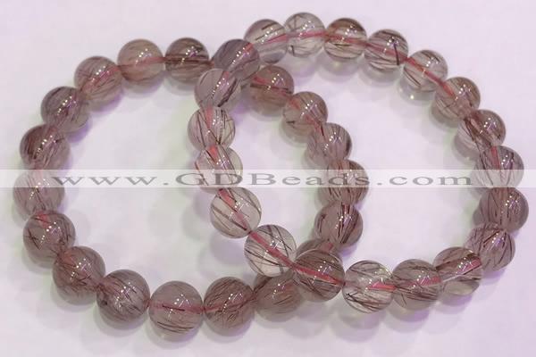 CGB4633 10mm round red rutilated quartz beaded bracelets