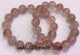 CGB4635 13mm - 14mm round red rutilated quartz beaded bracelets