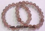 CGB4638 9mm round red rutilated quartz beaded bracelets