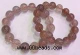 CGB4640 13mm - 14mm round red rutilated quartz beaded bracelets