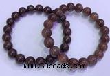 CGB4646 9mm - 10mm round red rutilated quartz beaded bracelets