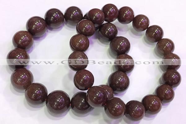 CGB4649 14mm - 15mm round red rutilated quartz beaded bracelets