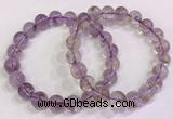 CGB4657 9.5mm - 10mm round purple phantom quartz beaded bracelets