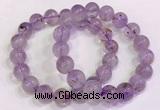 CGB4658 11mm - 12mm round purple phantom quartz beaded bracelets