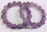 CGB4659 13mm - 14mm round purple phantom quartz beaded bracelets