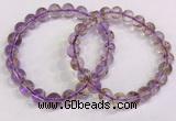 CGB4661 8mm - 9mm round purple phantom quartz beaded bracelets