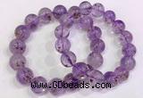 CGB4664 14mm - 15mm round purple phantom quartz beaded bracelets