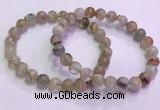 CGB4672 7mm - 8mm round green phantom quartz beaded bracelets