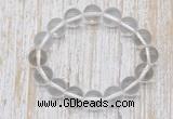 CGB5300 10mm, 12mm round white crystal beads stretchy bracelets