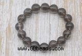 CGB5303 10mm, 12mm round smoky quartz beads stretchy bracelets