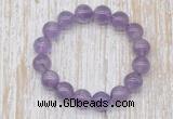 CGB5309 10mm, 12mm round light amethyst beads stretchy bracelets