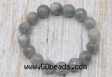 CGB5317 10mm, 12mm faceted round labradorite beads stretchy bracelets