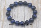 CGB5329 10mm, 12mm round blue tiger eye beads stretchy bracelets