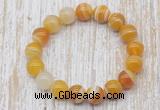 CGB5334 10mm, 12mm round yellow banded agate beads stretchy bracelets