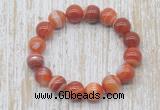 CGB5336 10mm, 12mm round red banded agate beads stretchy bracelets