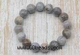 CGB5349 10mm, 12mm round silver needle agate beads stretchy bracelets