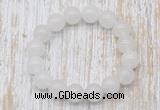 CGB5359 10mm, 12mm round white candy jade beads stretchy bracelets