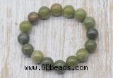 CGB5362 10mm, 12mm round Canadian jade beads stretchy bracelets