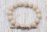 CGB5370 10mm, 12mm round white fossil jasper beads stretchy bracelets