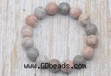 CGB5377 10mm, 12mm round pink zebra jasper beads stretchy bracelets