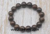 CGB5389 10mm, 12mm round bronzite beads stretchy bracelets