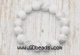 CGB5500 10mm, 12mm round matte white howlite beads stretchy bracelets