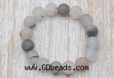 CGB5502 10mm, 12mm round matte montana agate beads stretchy bracelets