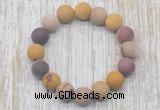 CGB5507 10mm, 12mm round matte mookaite beads stretchy bracelets