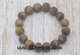 CGB5508 10mm, 12mm round matte yellow tiger eye beads stretchy bracelets