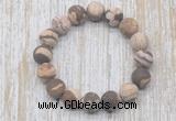 CGB5515 10mm, 12mm round matte zebra jasper beads stretchy bracelets