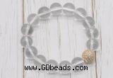 CGB5650 10mm, 12mm white crystal beads with zircon ball charm bracelets