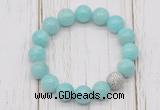 CGB5666 10mm, 12mm amazonite beads with zircon ball charm bracelets