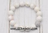 CGB5691 10mm, 12mm white howlite turquoise beads with zircon ball charm bracelets